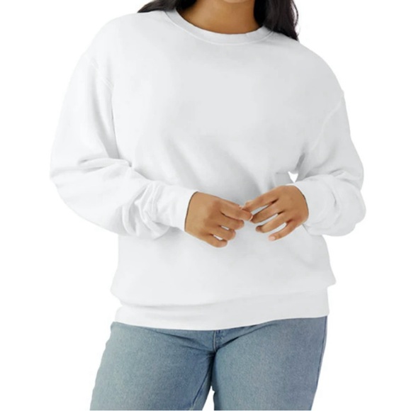Sporty & Rich Crew Neck White Sweatshirt Oversized Street Wear - Picture 2 of 9